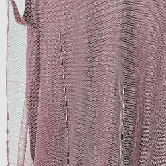 Dusty Rose Mauve Crop Tank Top Mesh Front size S - Picture 8 of 9